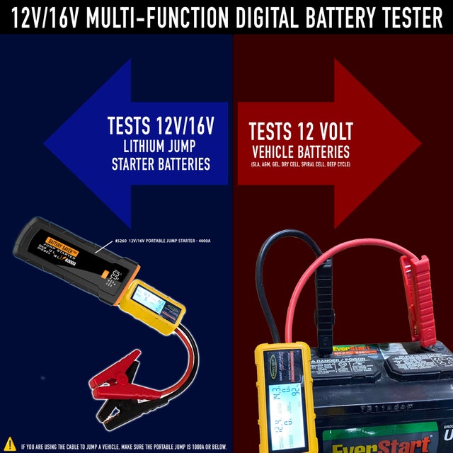12 Volt Advanced SOH, Voltage and AMPs Digital Battery Tester with